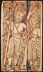 Zwei Frauen unter einem Ashoka-Baum, aus Begram, 1.-2. Jahrhundert